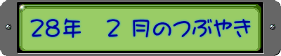 ２８年　２ 月のつぶやき